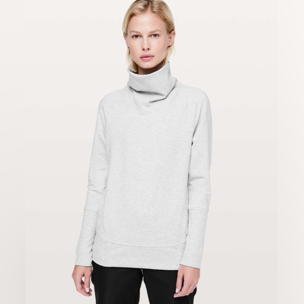 Lululemon High Lines Pullover 4 heathered light grey